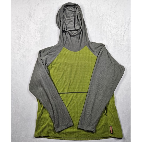 Melanzana Other - Melanzana Micro Grid Hoodie Mens XXL Green Gray Colorblock Sweatshirt Pockets